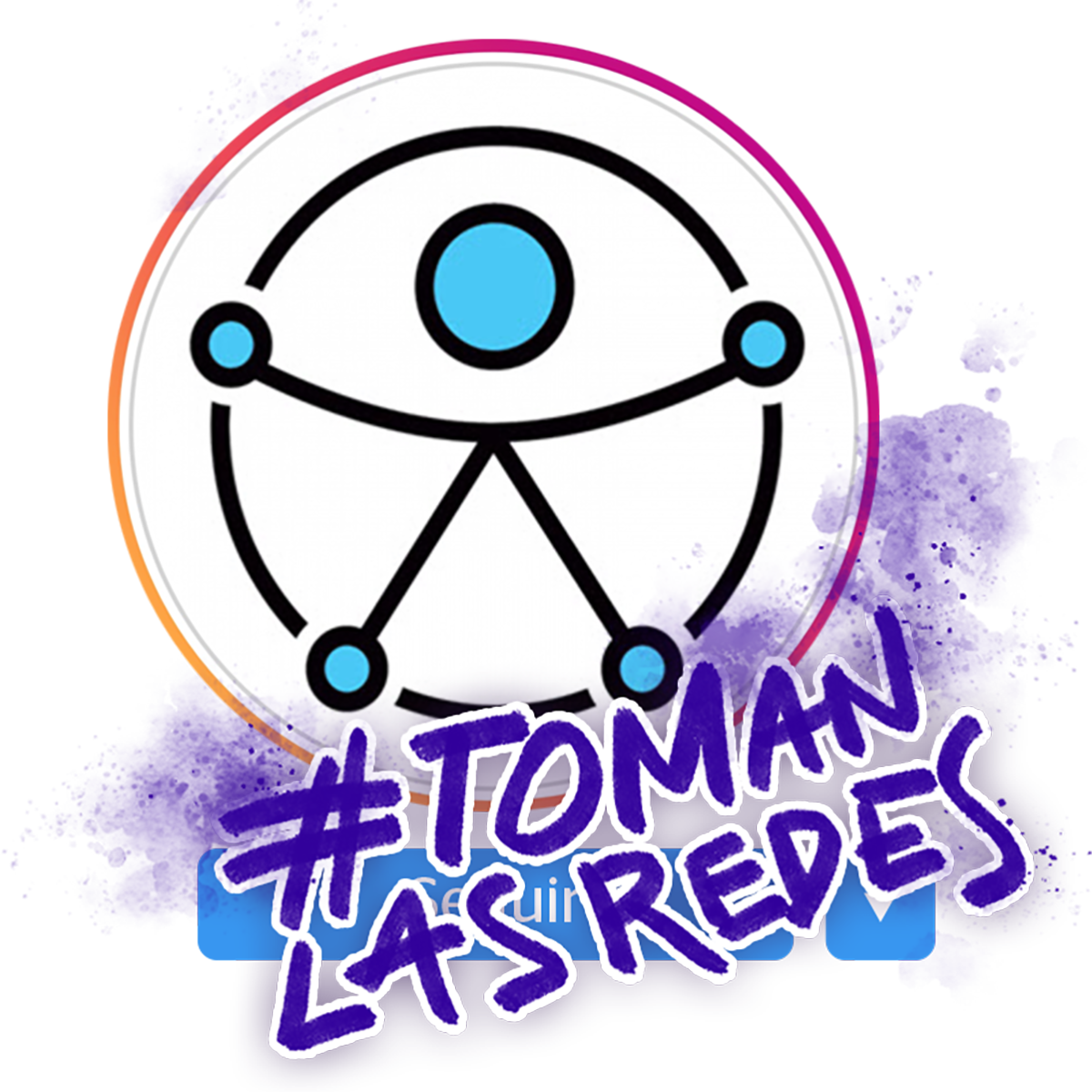 Símbolo de la accesibilidad universal de la Organización de las Naciones Unidas, con el hashtag Toman las redes.